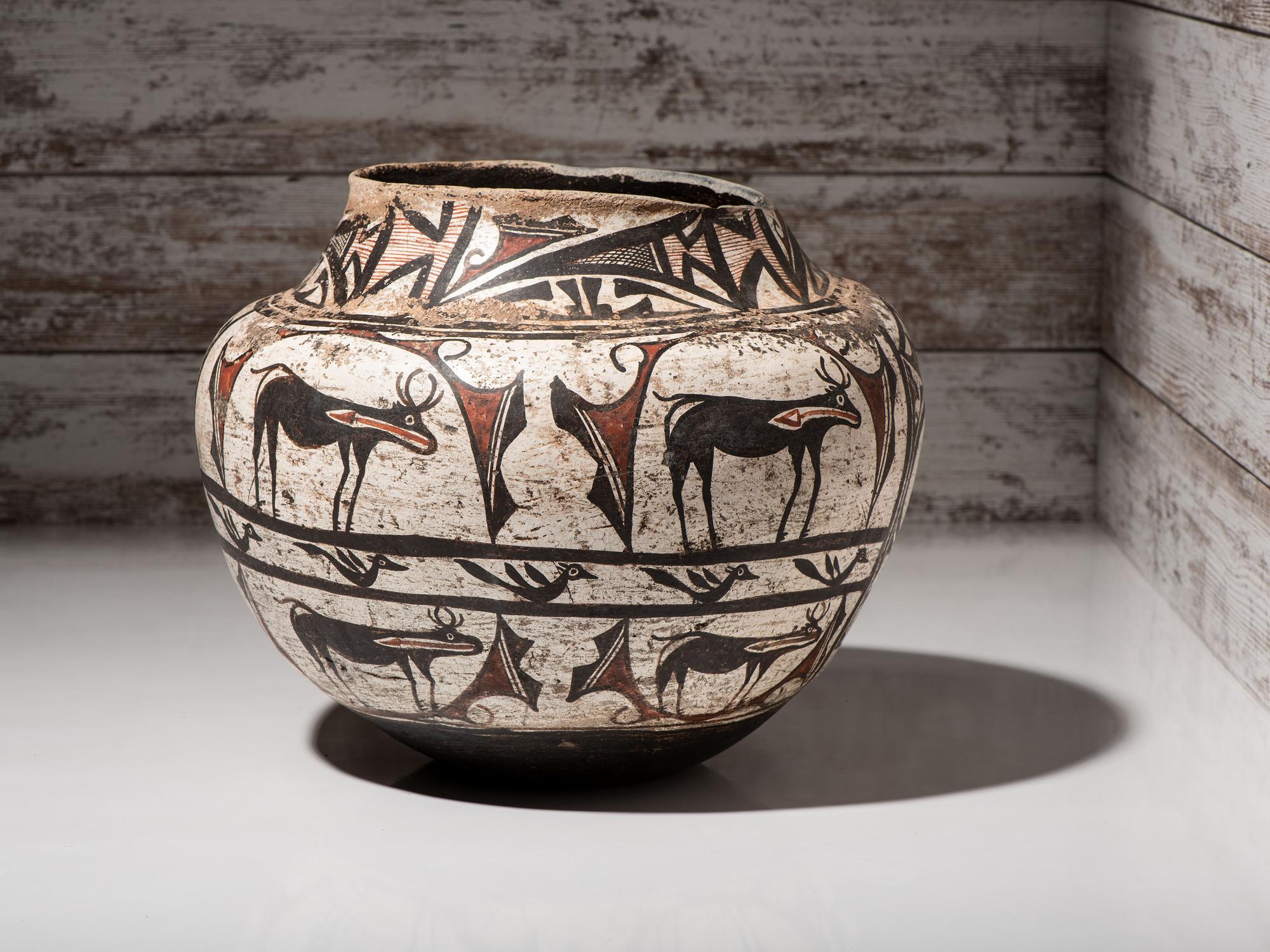 Zuni Polychrome Pottery Olla