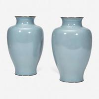 A pair of Japanese cloisonné vases, Ando 日本安藤七宝烧瓶一对