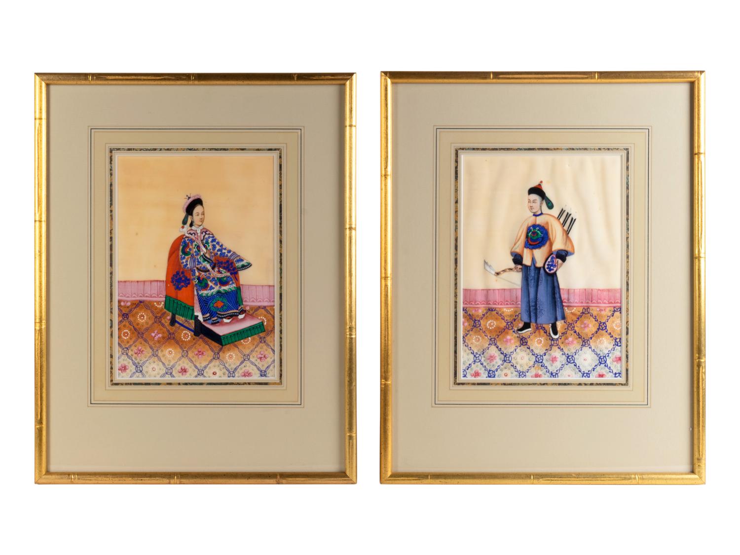 Four Chinese Pith Paintings on Silk — 19TH CENTURY