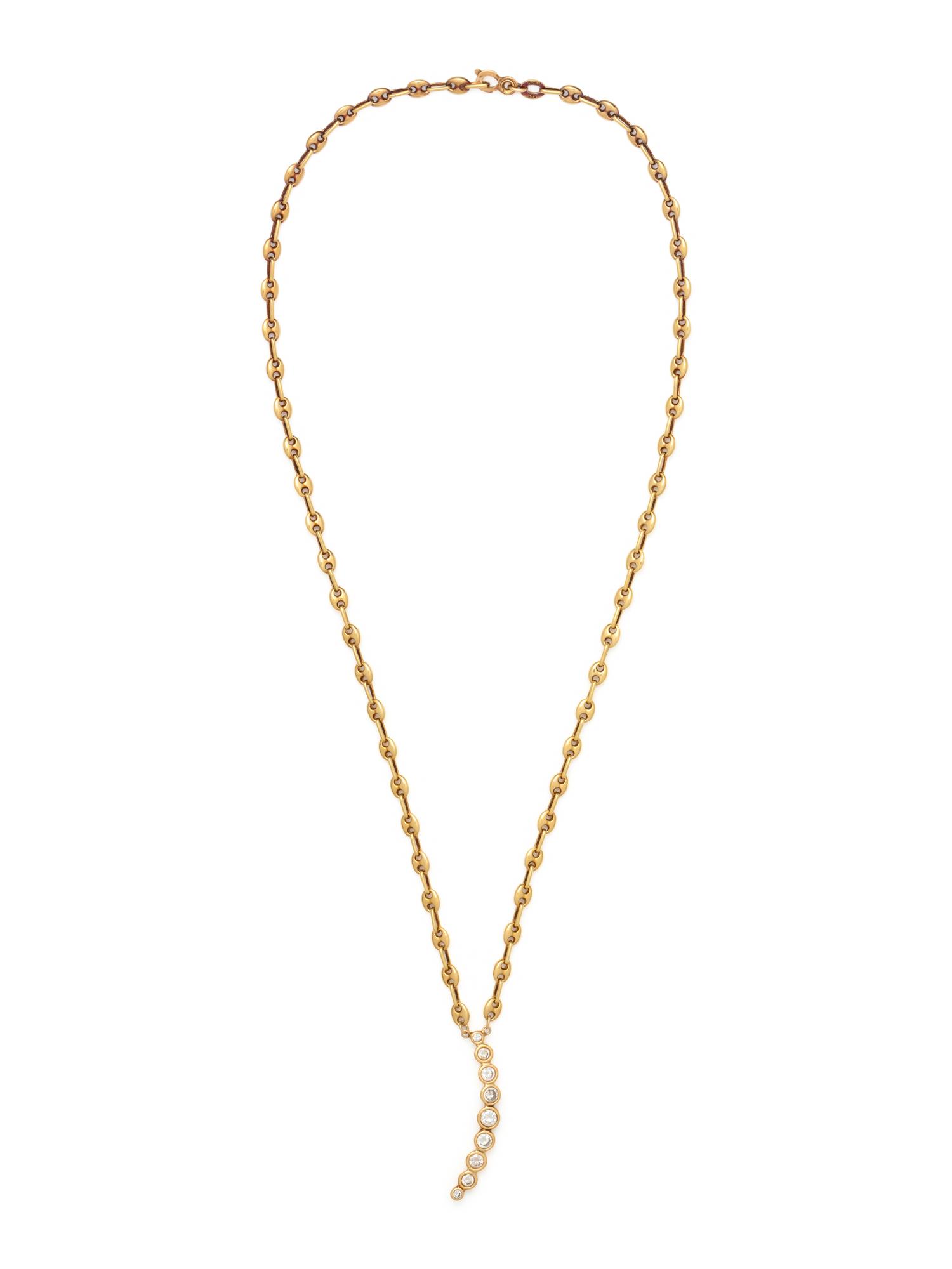 YELLOW GOLD AND DIAMOND NECKLACE