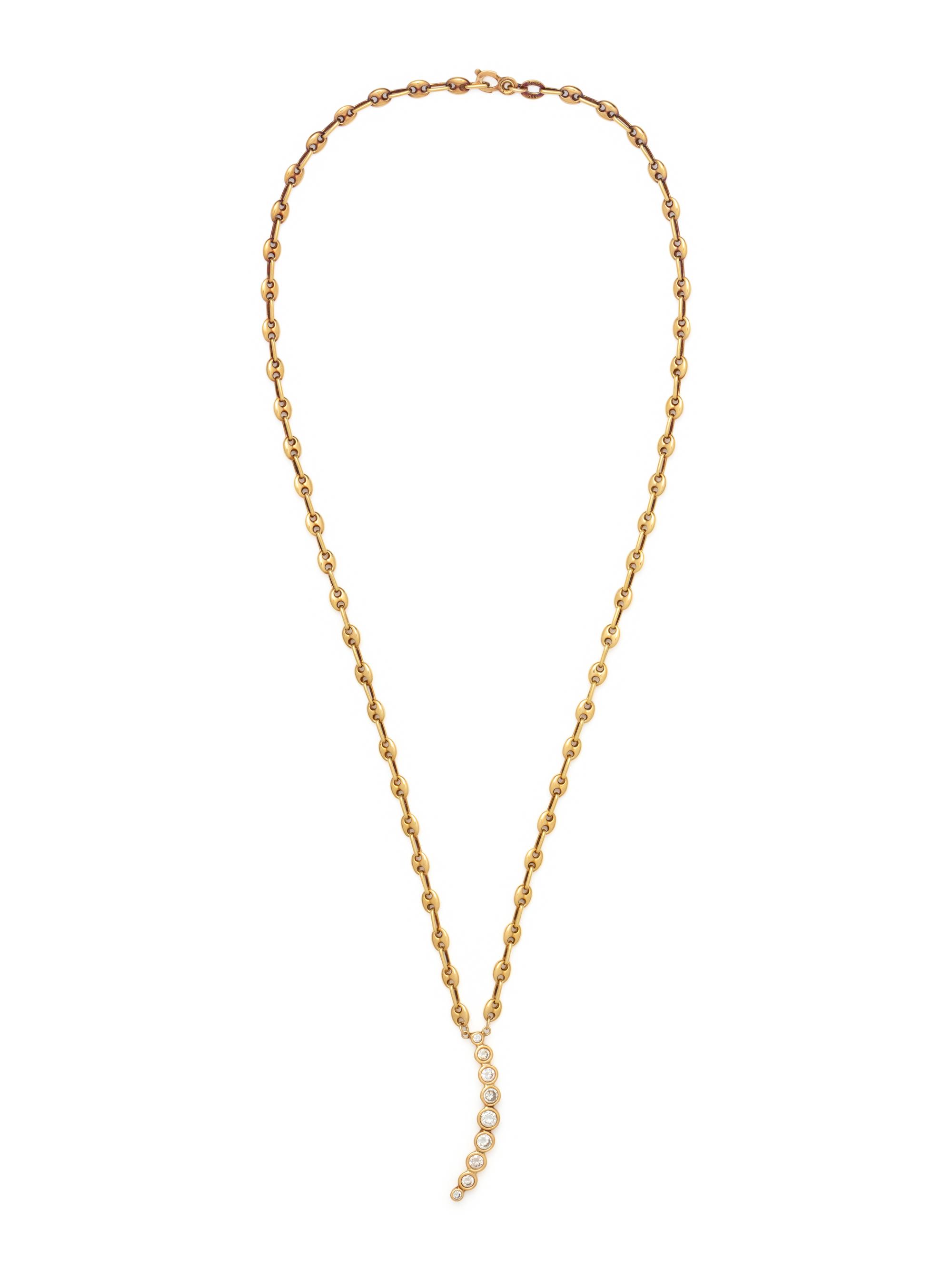 YELLOW GOLD AND DIAMOND NECKLACE