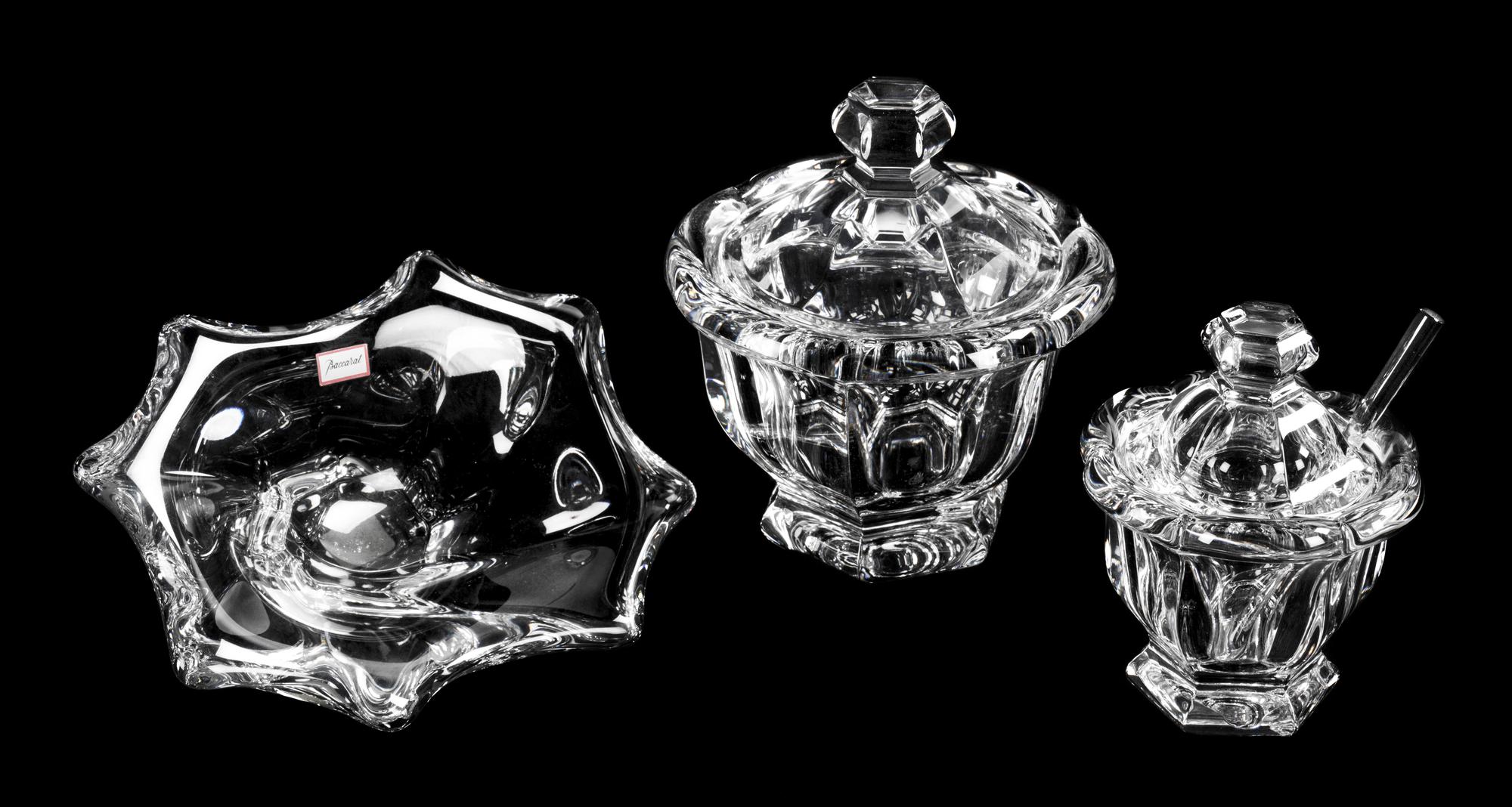 Three Baccarat Glass Articles Height of largest 6 inches. — 20TH CENTURY
