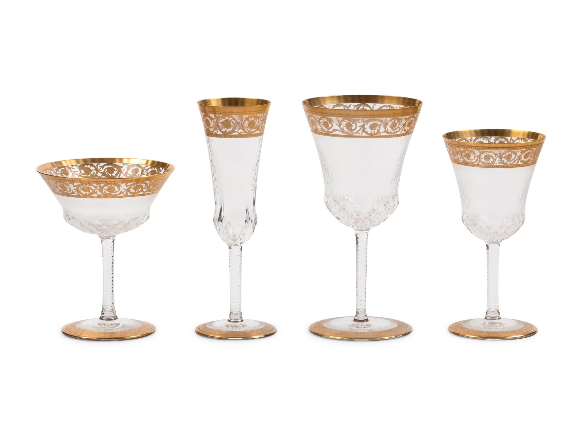 A Saint Louis Thistle Stemware Service