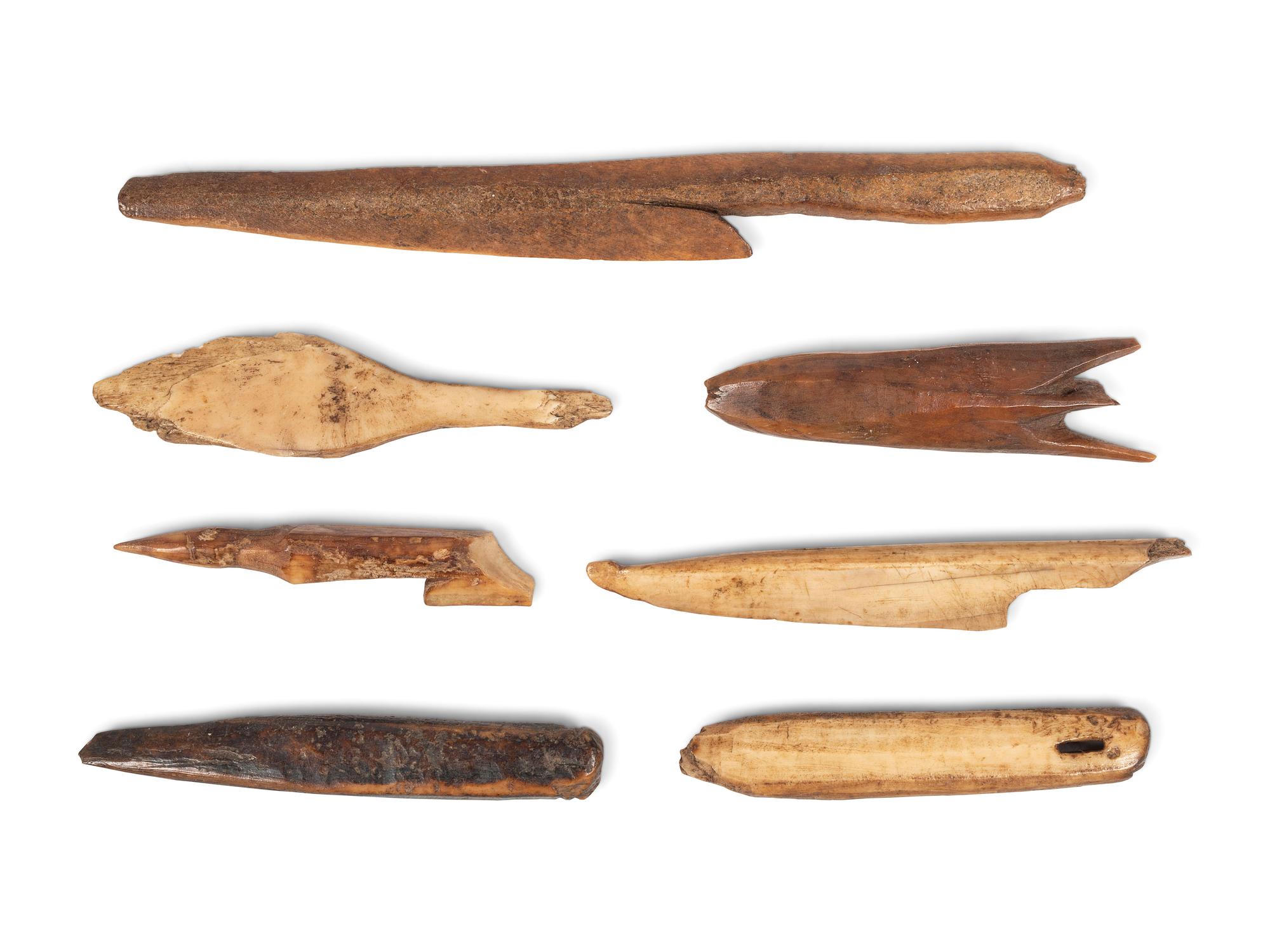 Alaskan Eskimo Bone, Antler, and Fossilized Walrus Ivory Tools and Implements