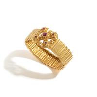 YELLOW GOLD AND RUBY BANGLE BRACELET