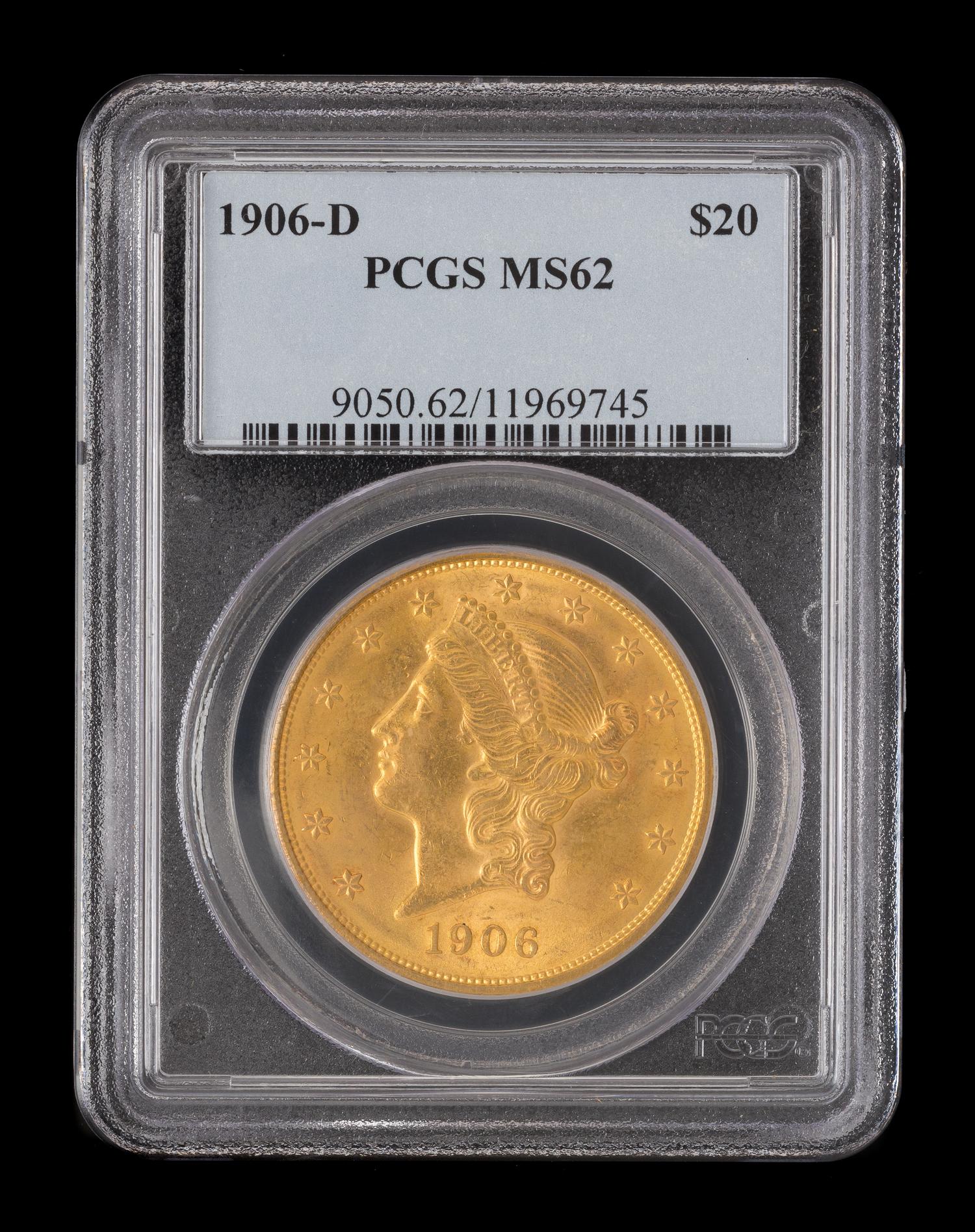 A United States 1906-D Liberty Head $20 Gold Coin