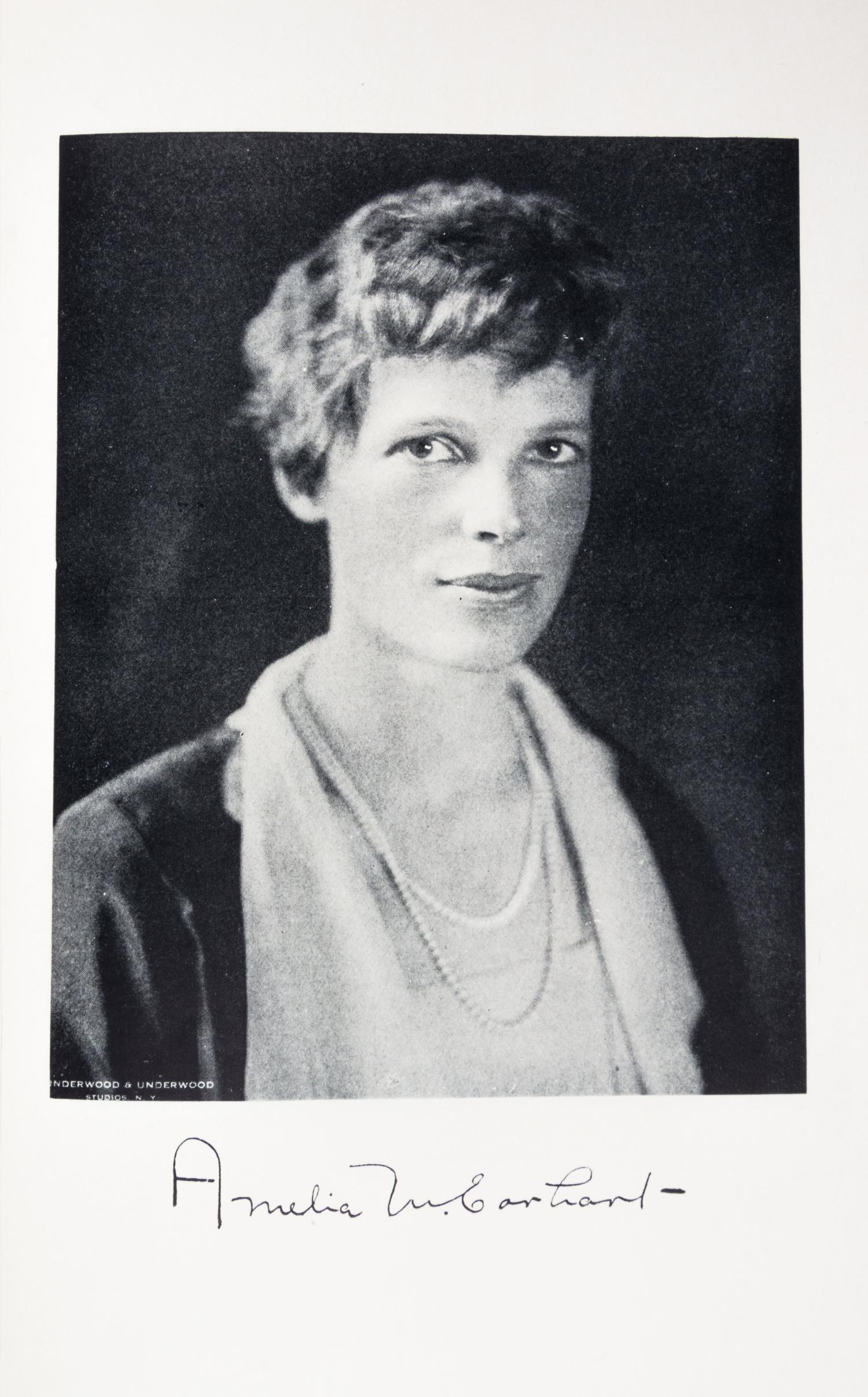EARHART, AMELIA. 20 Hrs. 40 Min. New York, 1928. First trade ed., signed by Earhart on pasted in card.