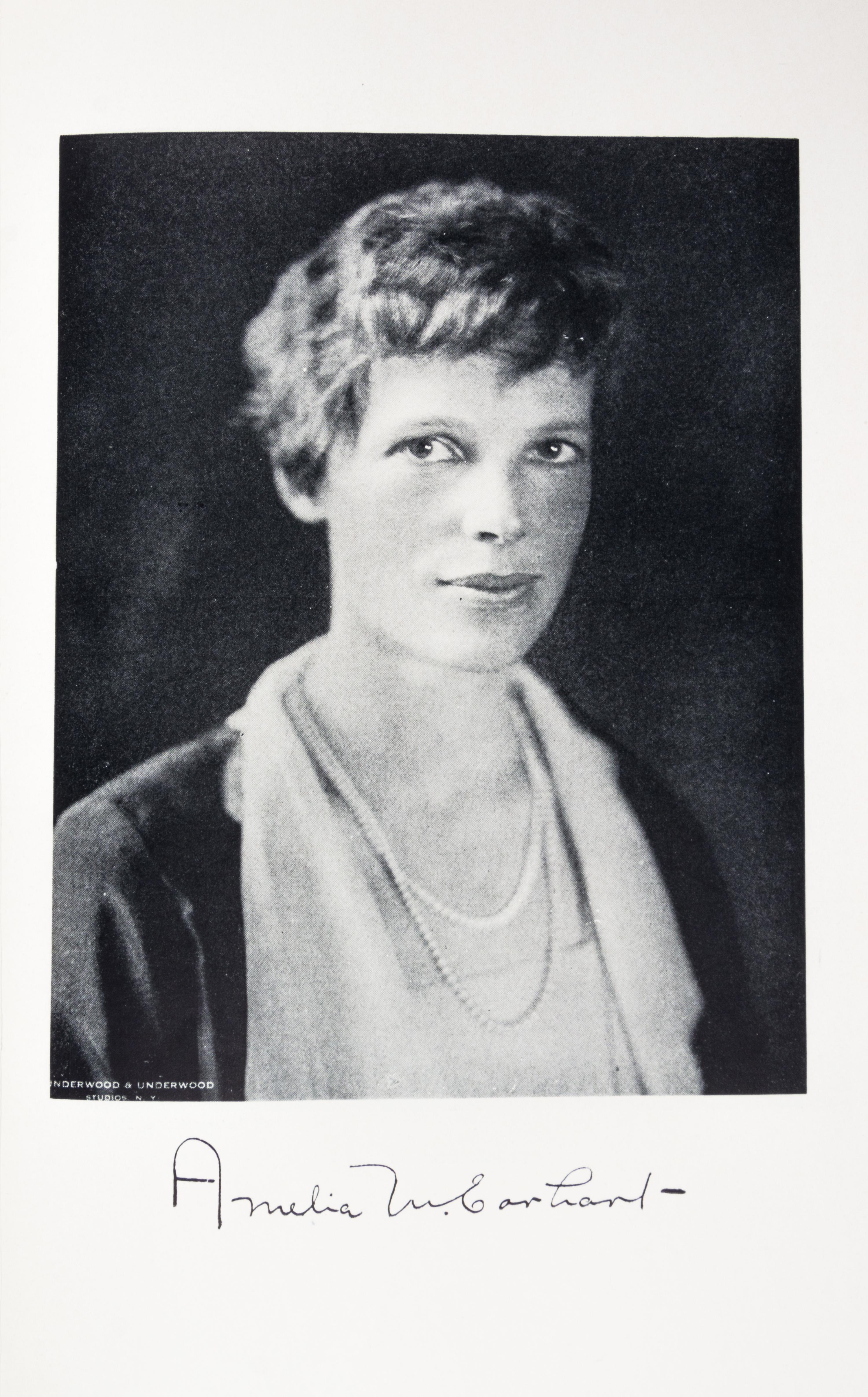 EARHART, AMELIA. 20 Hrs. 40 Min. New York, 1928. First trade ed., signed by Earhart on pasted in card.