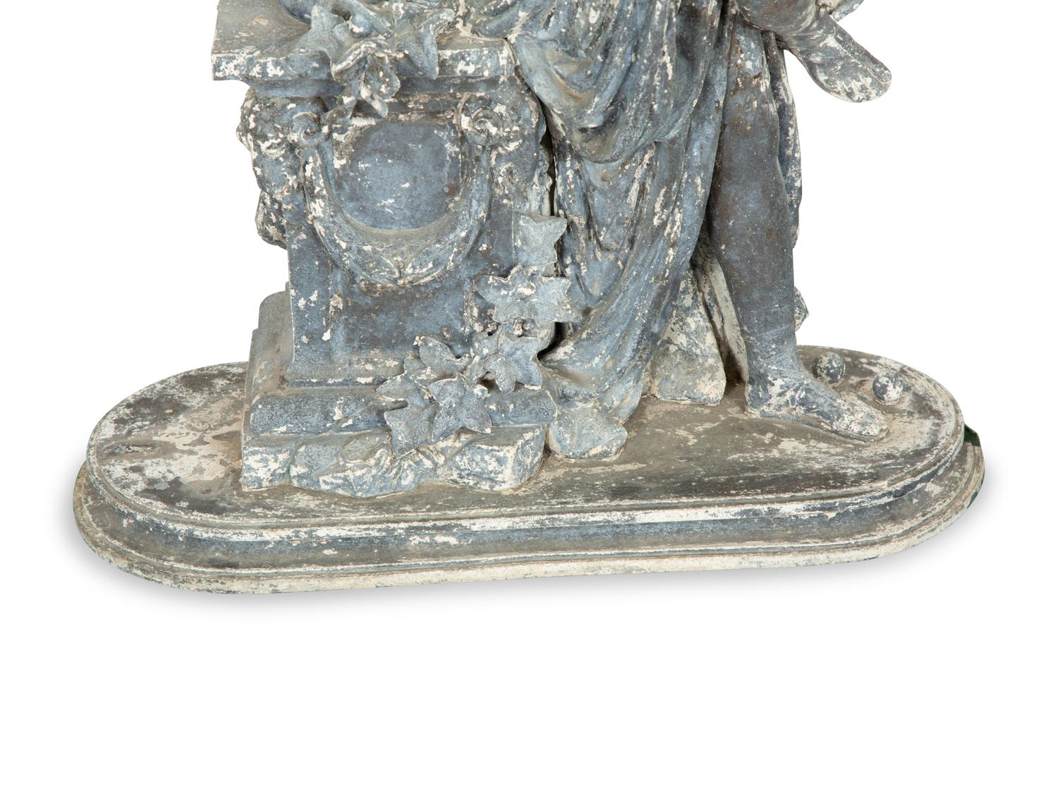 A Painted Zinc Neoclassical Statuette