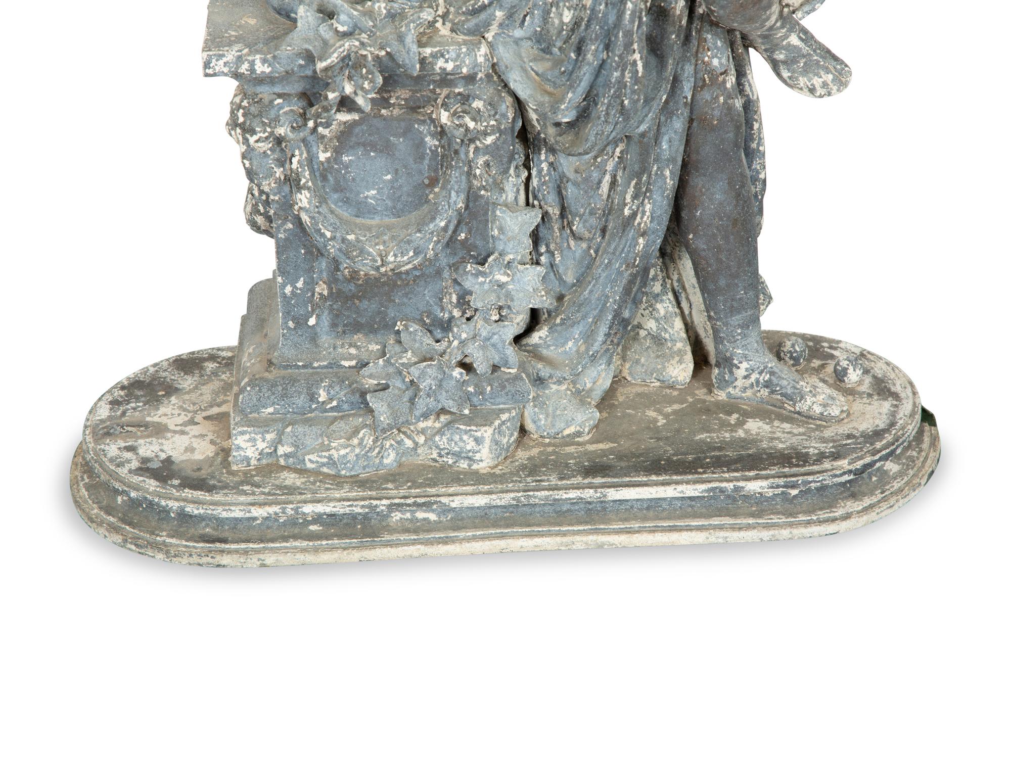 A Painted Zinc Neoclassical Statuette