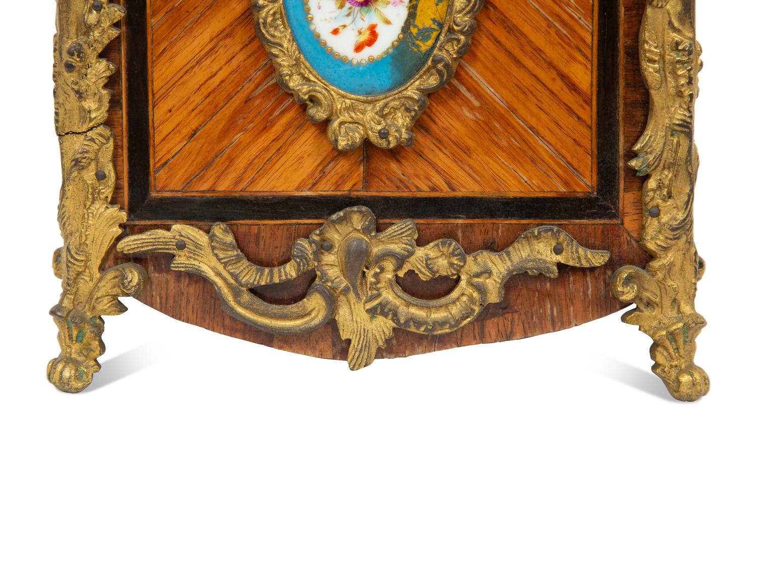 A French Gilt Bronze and Sevres Style Porcelain Mounted Kingwood Jardinière