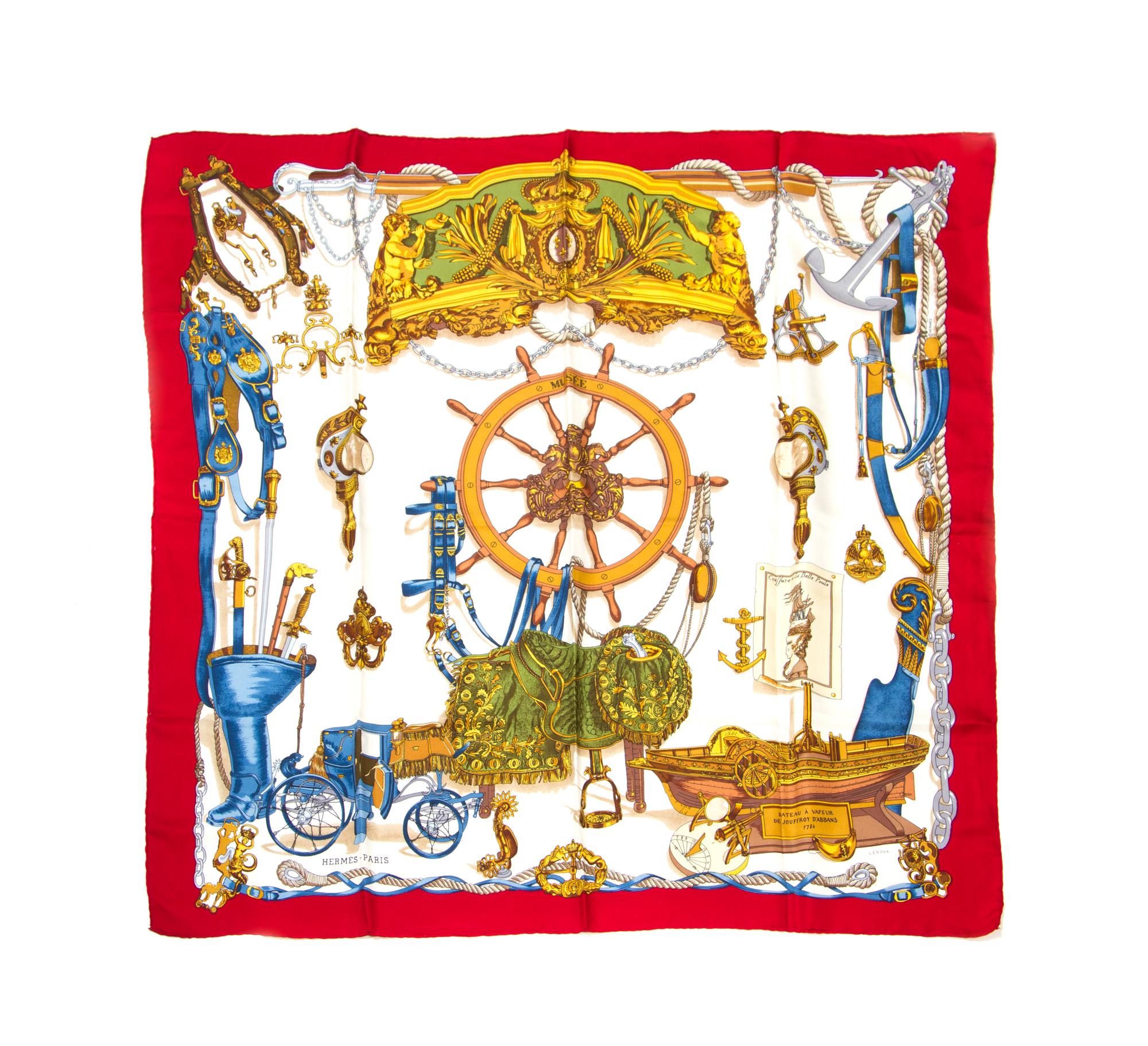 An Hermes Silk Scarf, 35 x 35 inches.