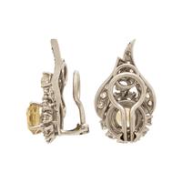Sinhalite, Diamond, and Platinum Earrings
