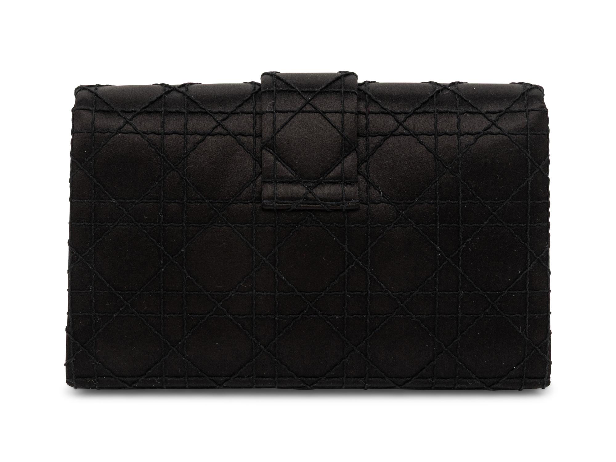 Christian Dior, Black Satin New Lock Clutch