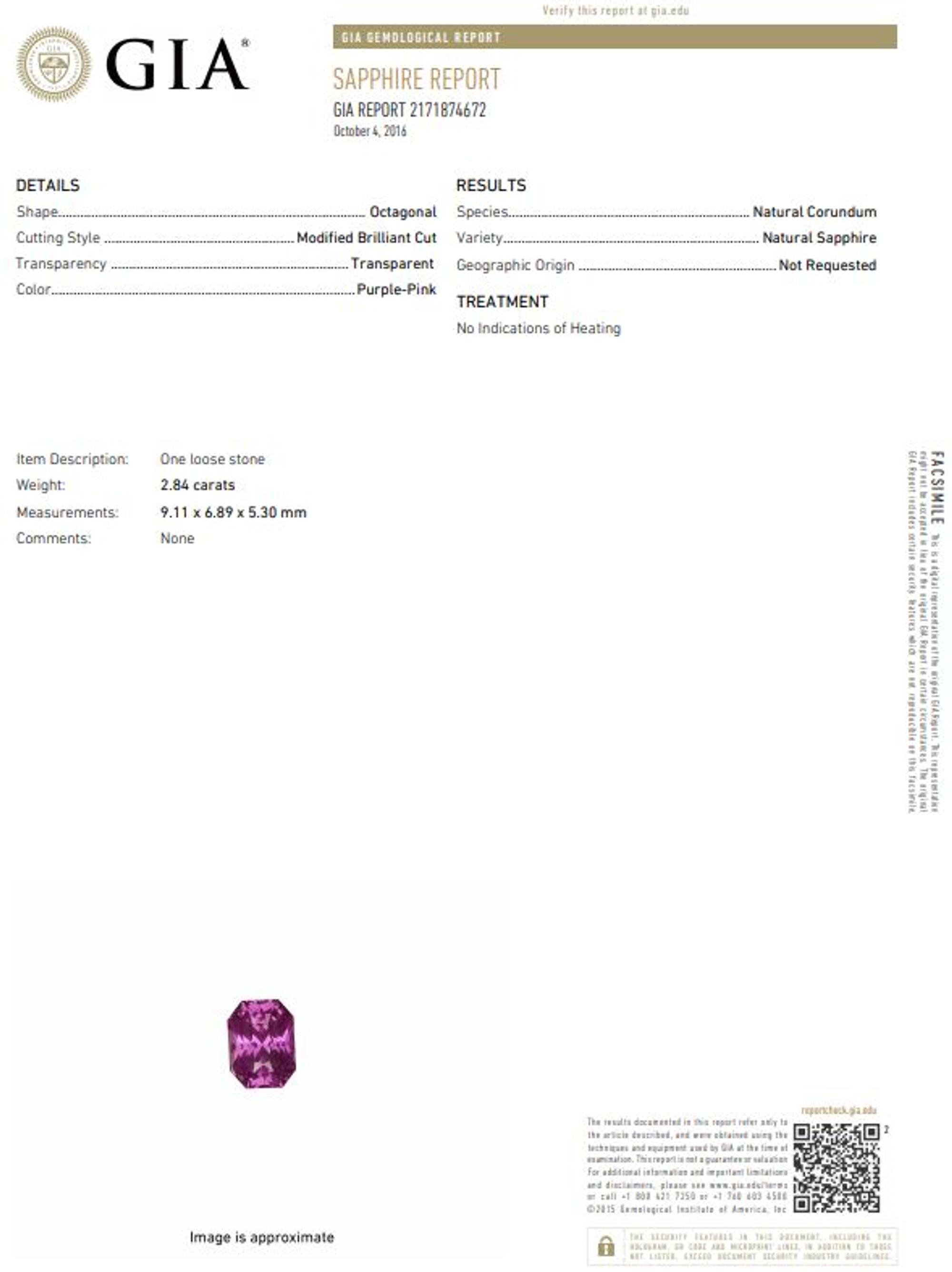 PURPLE-PINK SAPPHIRE AND DIAMOND RING