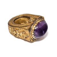 A Gilt Bronze Amethyst-Inset Papal Ring of Pope Paul V