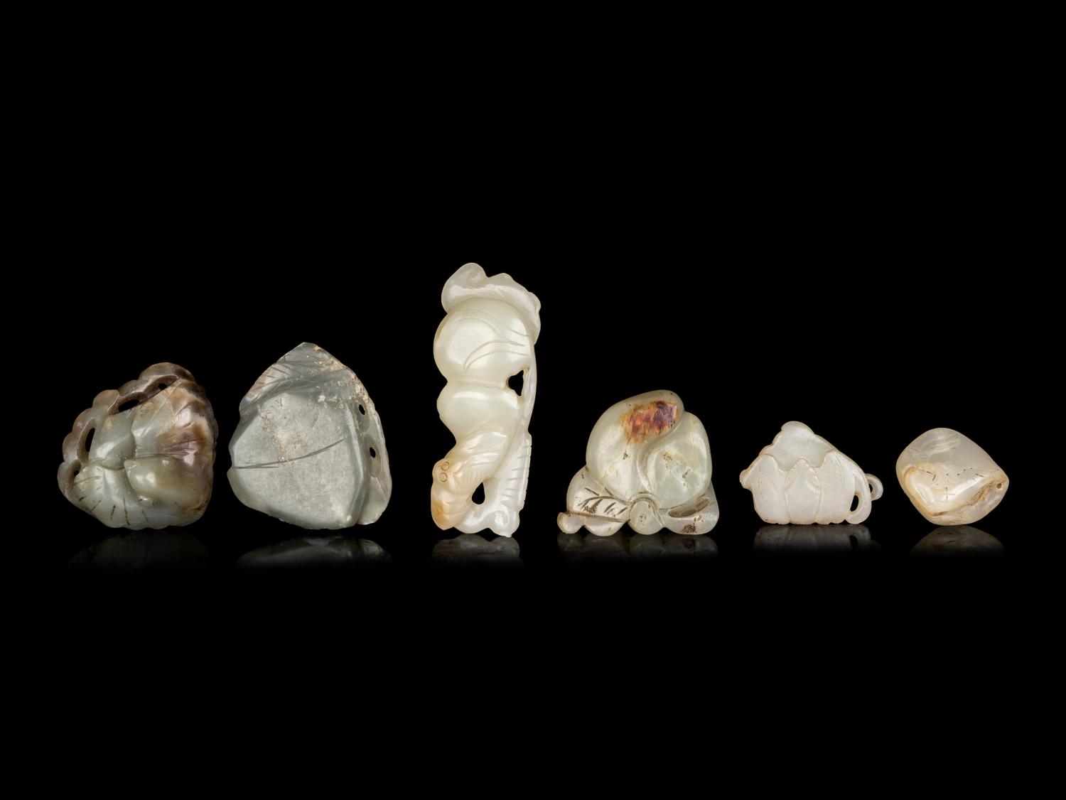 Six Chinese Jade Carvings of Bats