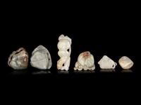 Six Chinese Jade Carvings of Bats