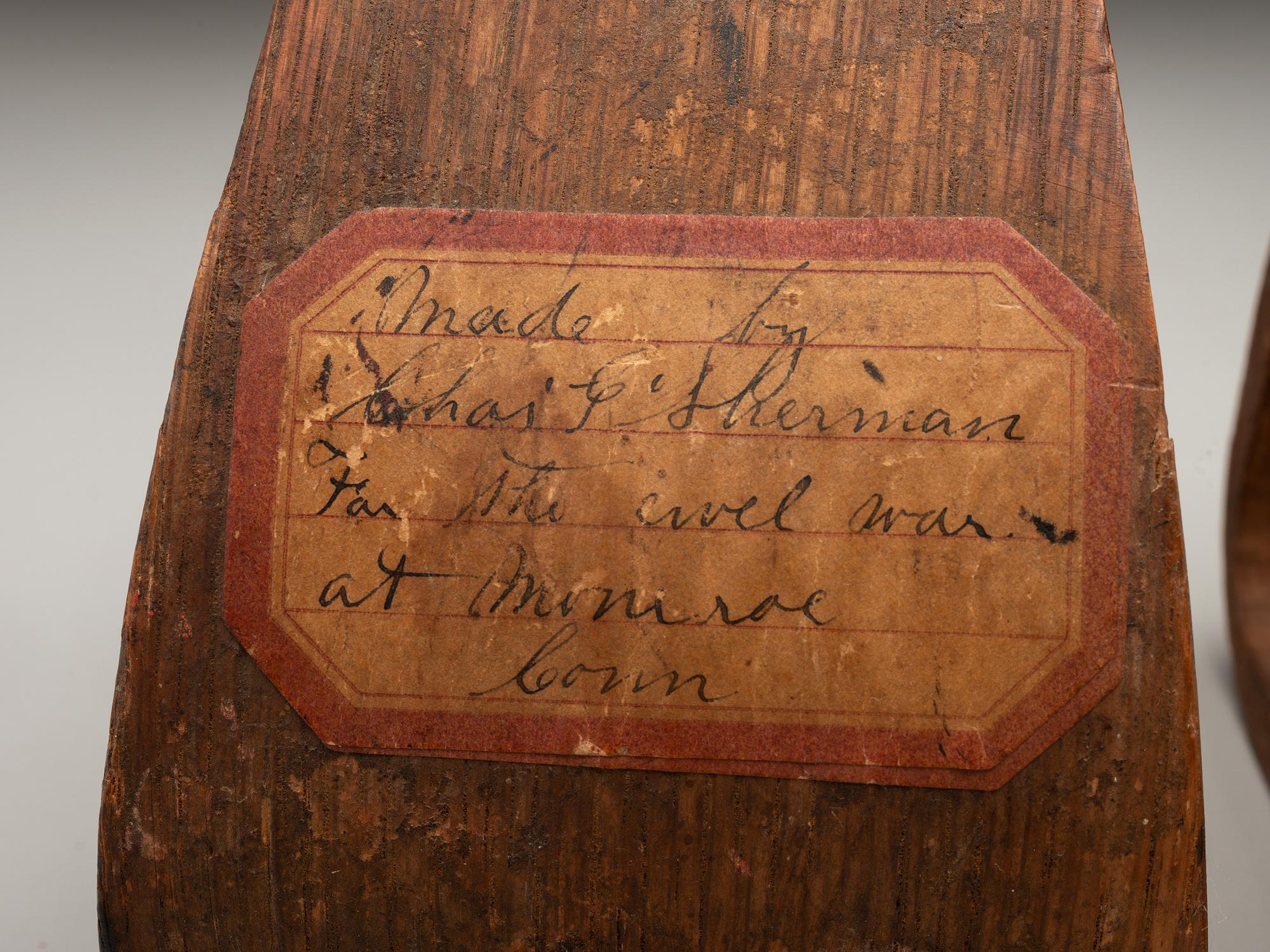[CIVIL WAR]. Two Civil War stirrups. Made by Charles G. Sherman, Monroe, CT.