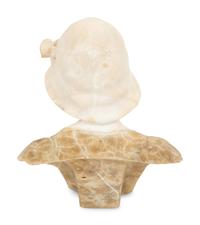 A Continental Carved Alabaster Bust of a Young Maiden