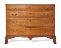 A Federal Serpentine Inlaid Cherrywood Chest of Drawers, New England, Circa 1800