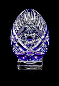 A Baccarat Cut Glass Egg Height without base 4 inches.