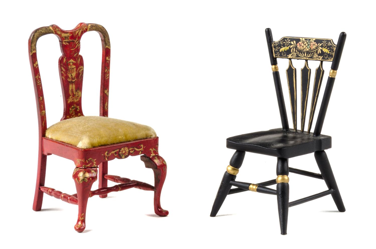 An Assembled Group of Six Chinese Style Furniture Articles Height of tallest 3 1/4 inches. — Various Makers