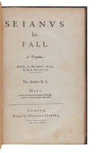 JONSON, Benjamin (1572-1637). Seianus, his Fall . [Extracted from:] The Workes of Benjamin Jonson. London: William Stansby, 1616.
