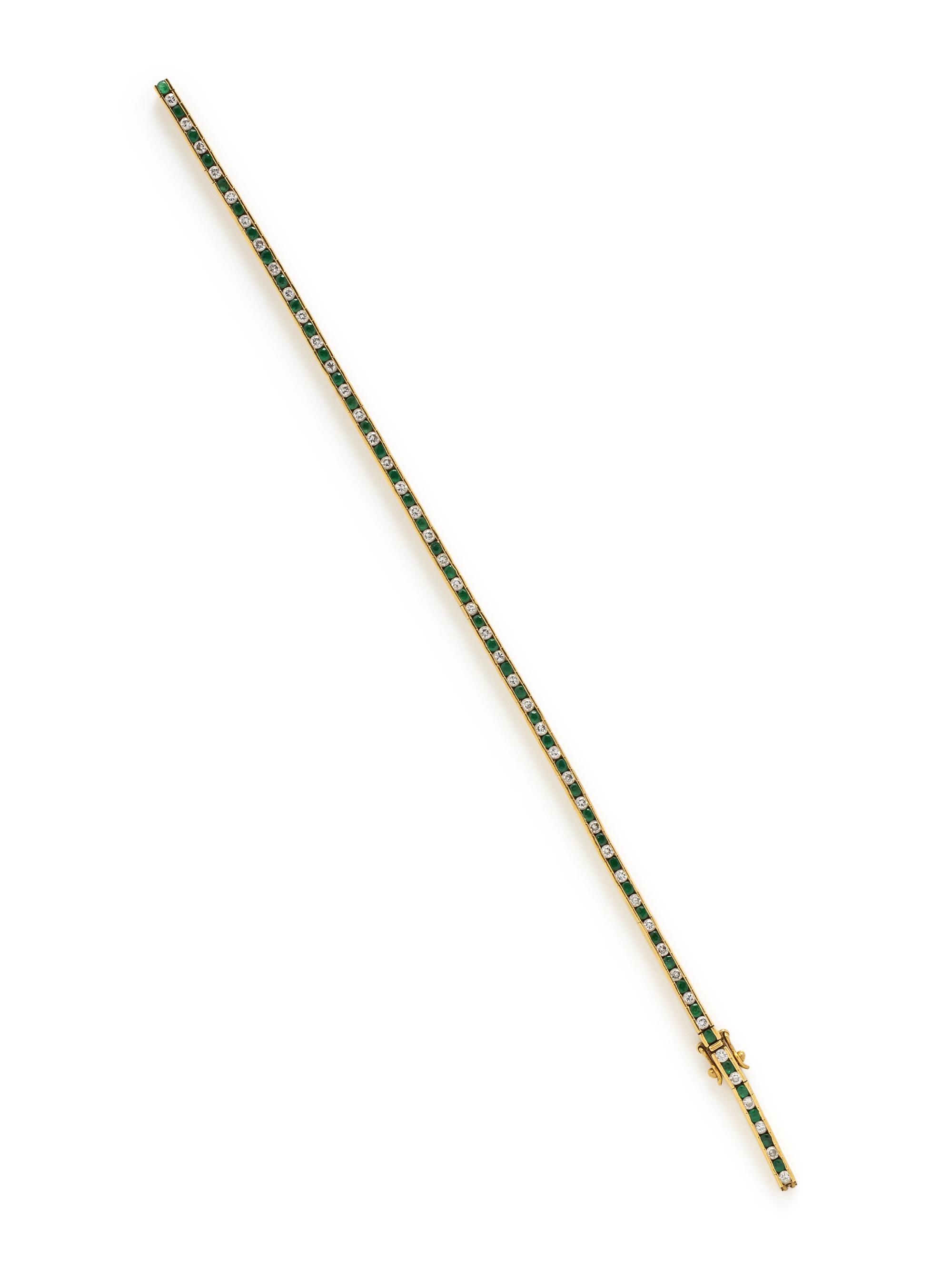 EMERALD AND DIAMOND BRACELET