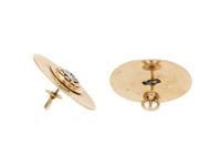 DIAMOND AND YELLOW GOLD DISC EARRINGS