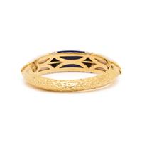 FRENCH, LAPIS LAZULI, ANGELSKIN CORAL, DIAMOND, AND YELLOW GOLD BANGLE BRACELET