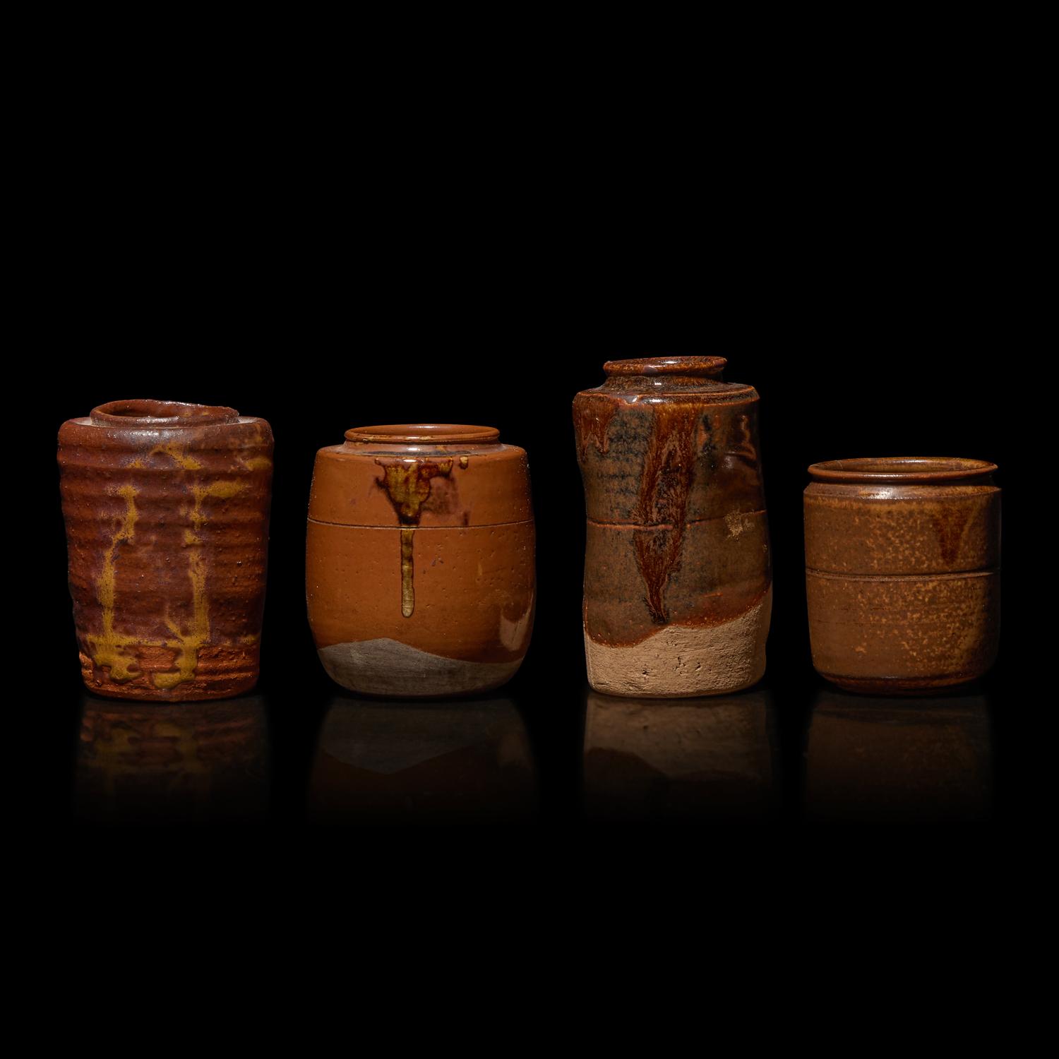 A Group of Four Assorted Japanese Stoneware Tea Caddies, Chaire , 19th to 20th Century