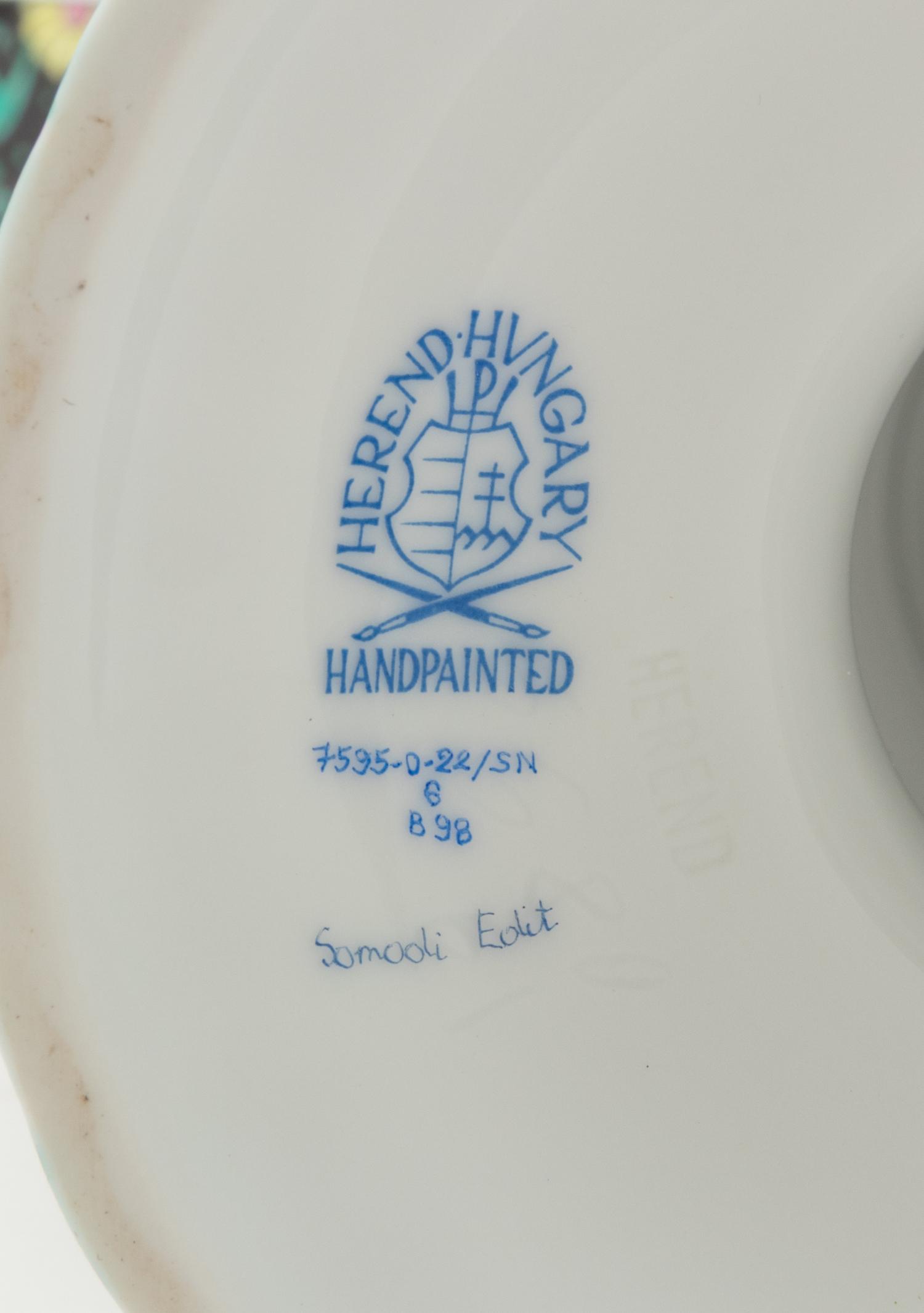 A Herend Porcelain Black Dynasty Pitcher