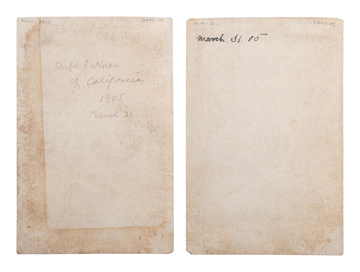 [BOXING] -- [TURNER, Rufus (d. 1937)]. 2 Cabinet cards of boxer Rufus “Rufe” Turner. Sommer Studio: Philadelphia, [1905].
