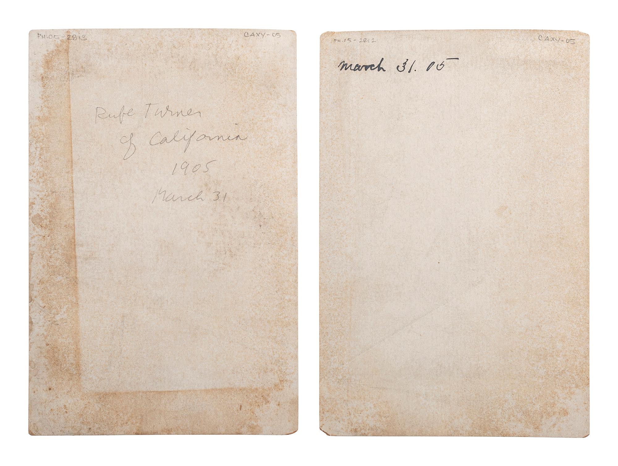[BOXING] -- [TURNER, Rufus (d. 1937)]. 2 Cabinet cards of boxer Rufus “Rufe” Turner. Sommer Studio: Philadelphia, [1905].