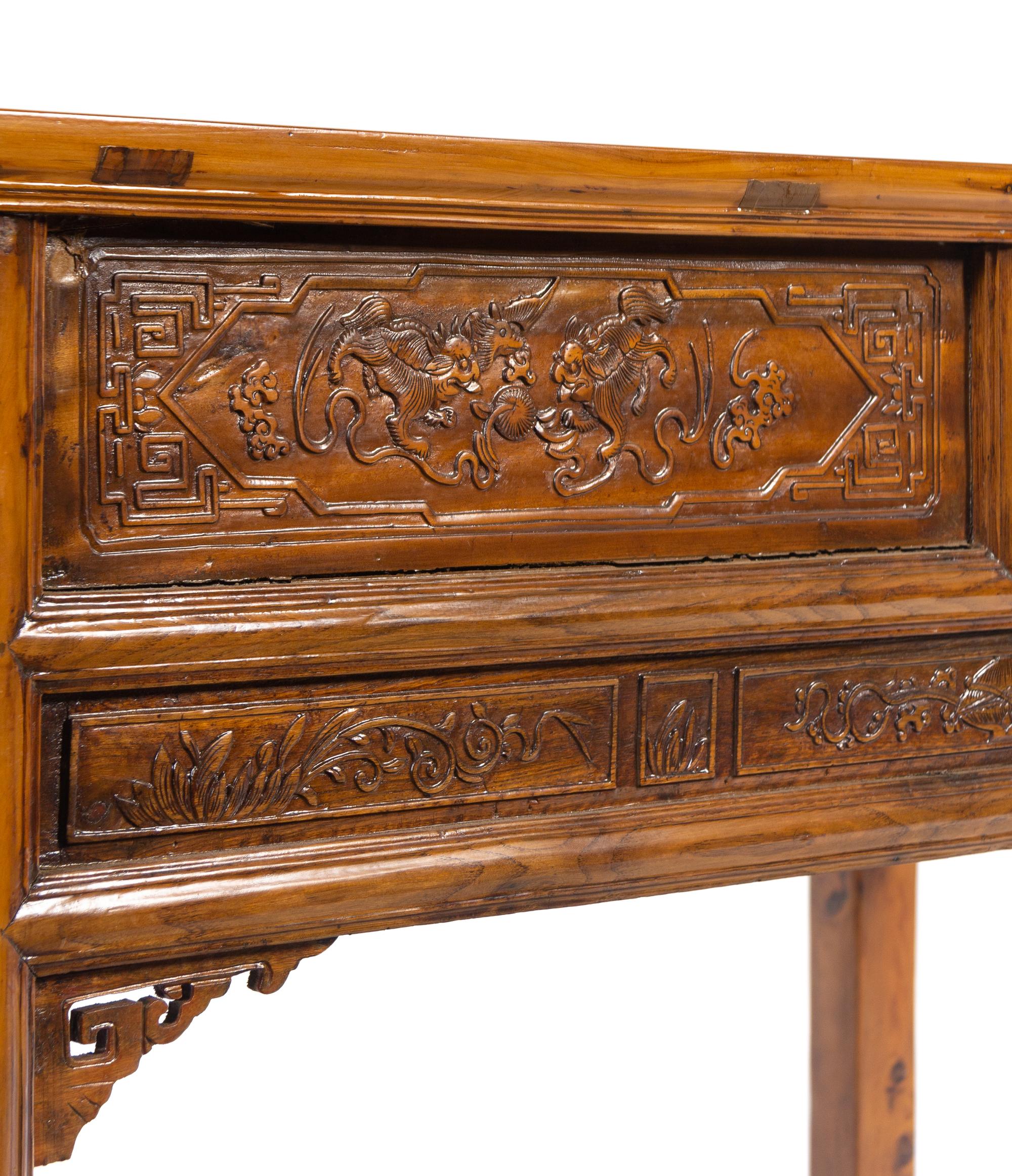 A Chinese Carved Hardwood Altar Table