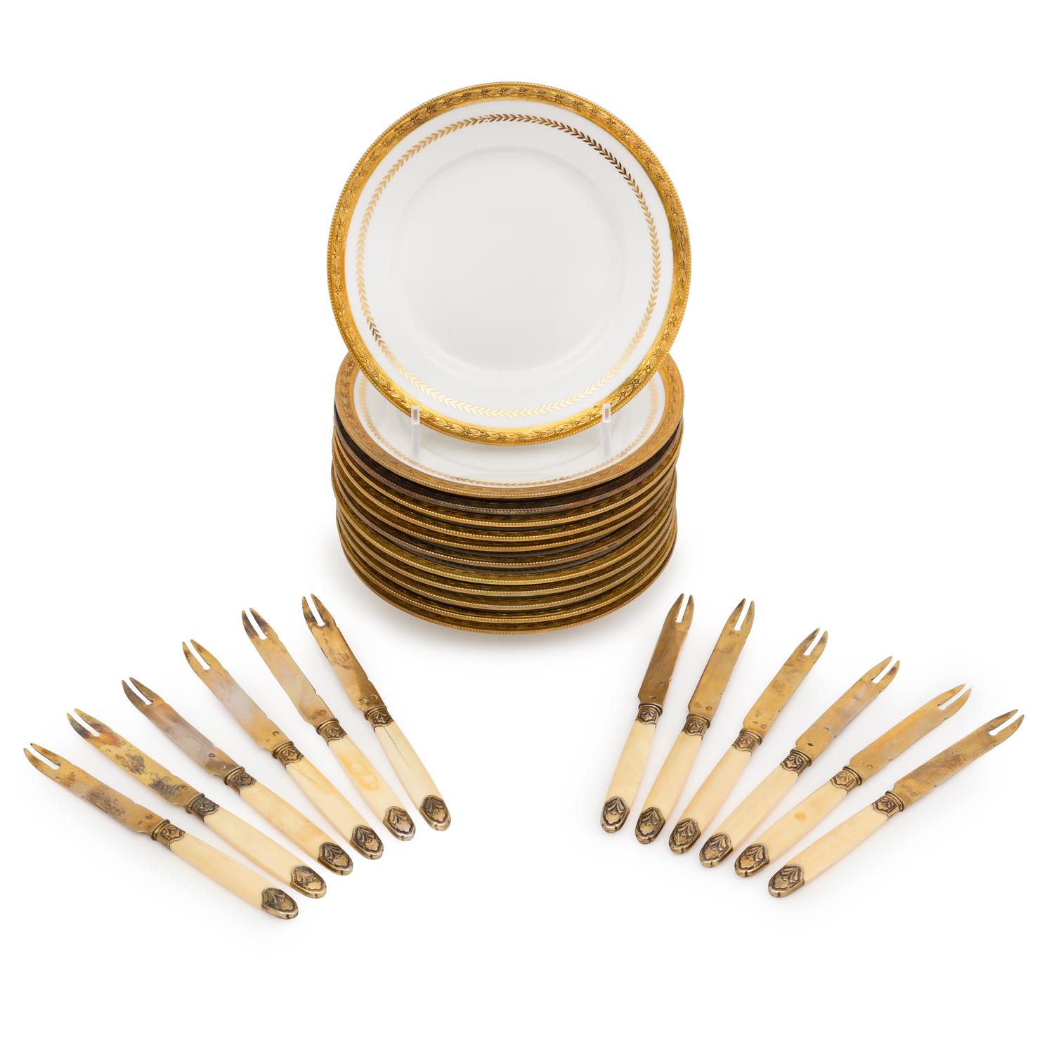 A French Silver-Gilt Dessert Service