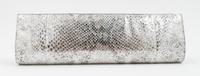 A Nancy Gonzalez Silver Python Long Clutch, 13.5" x 4" x 1.5".