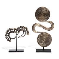 Two Metal Ornaments on Stands