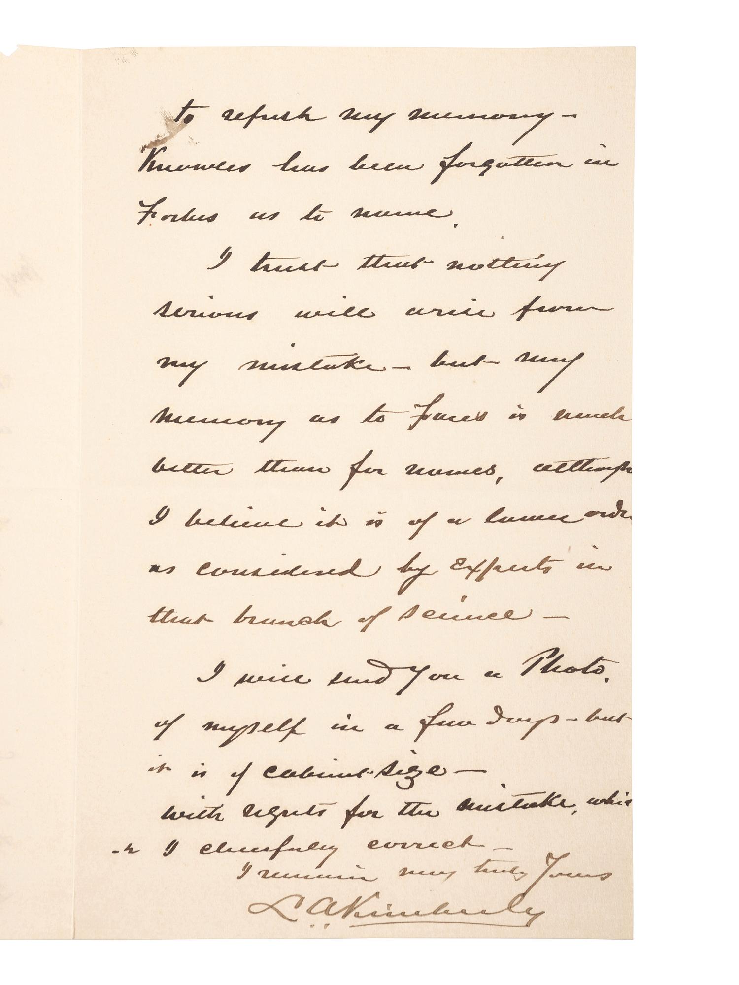 [CIVIL WAR - NAVY]. A group of 9 documents related to Robert Coster and his efforts to confirm the identity of the man who lashed Rear Admiral David G. Farragut to the rigging of the Hartford at the Battle of Mobile Bay.