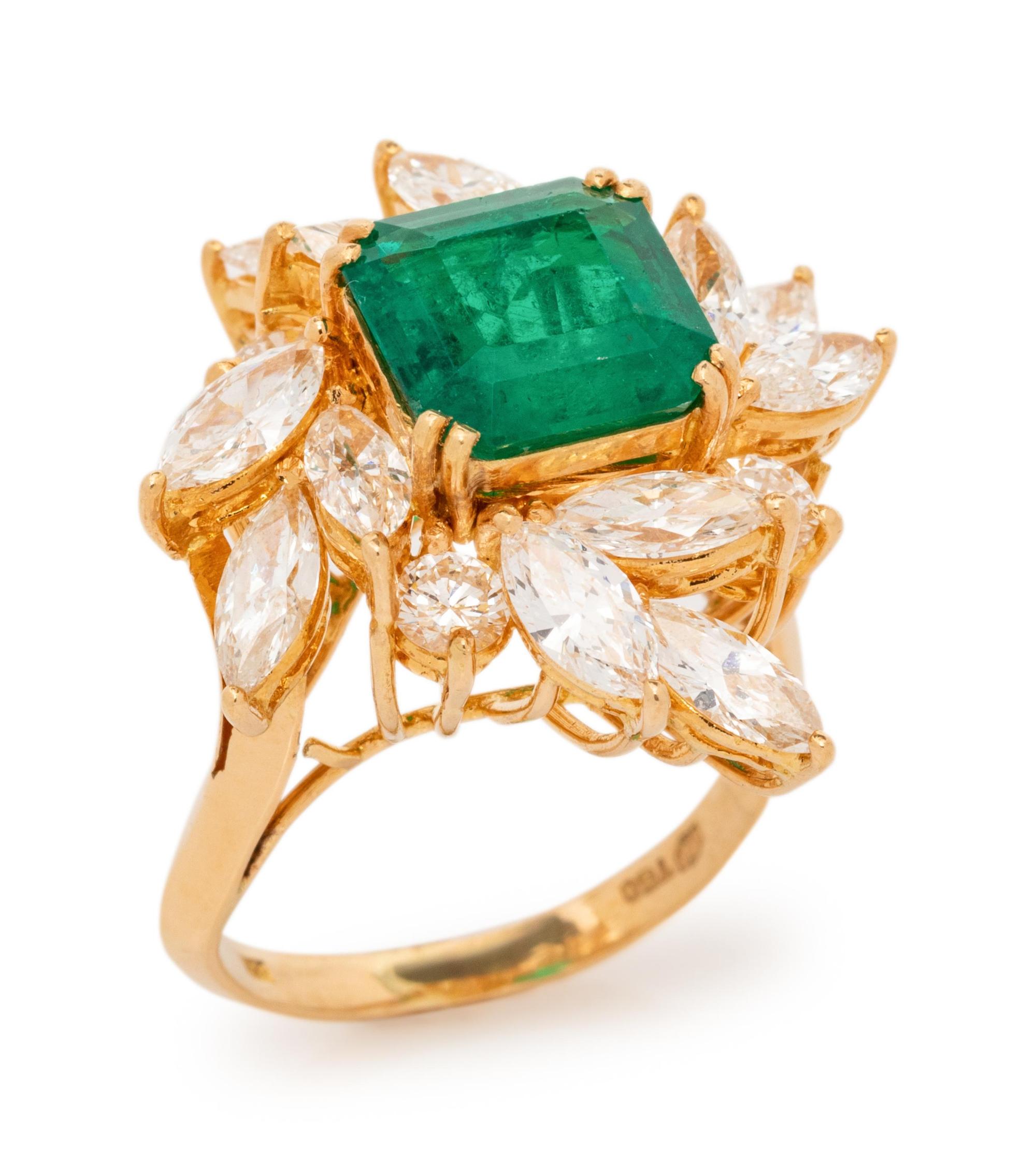 Colombian Emerald and Diamond Ring