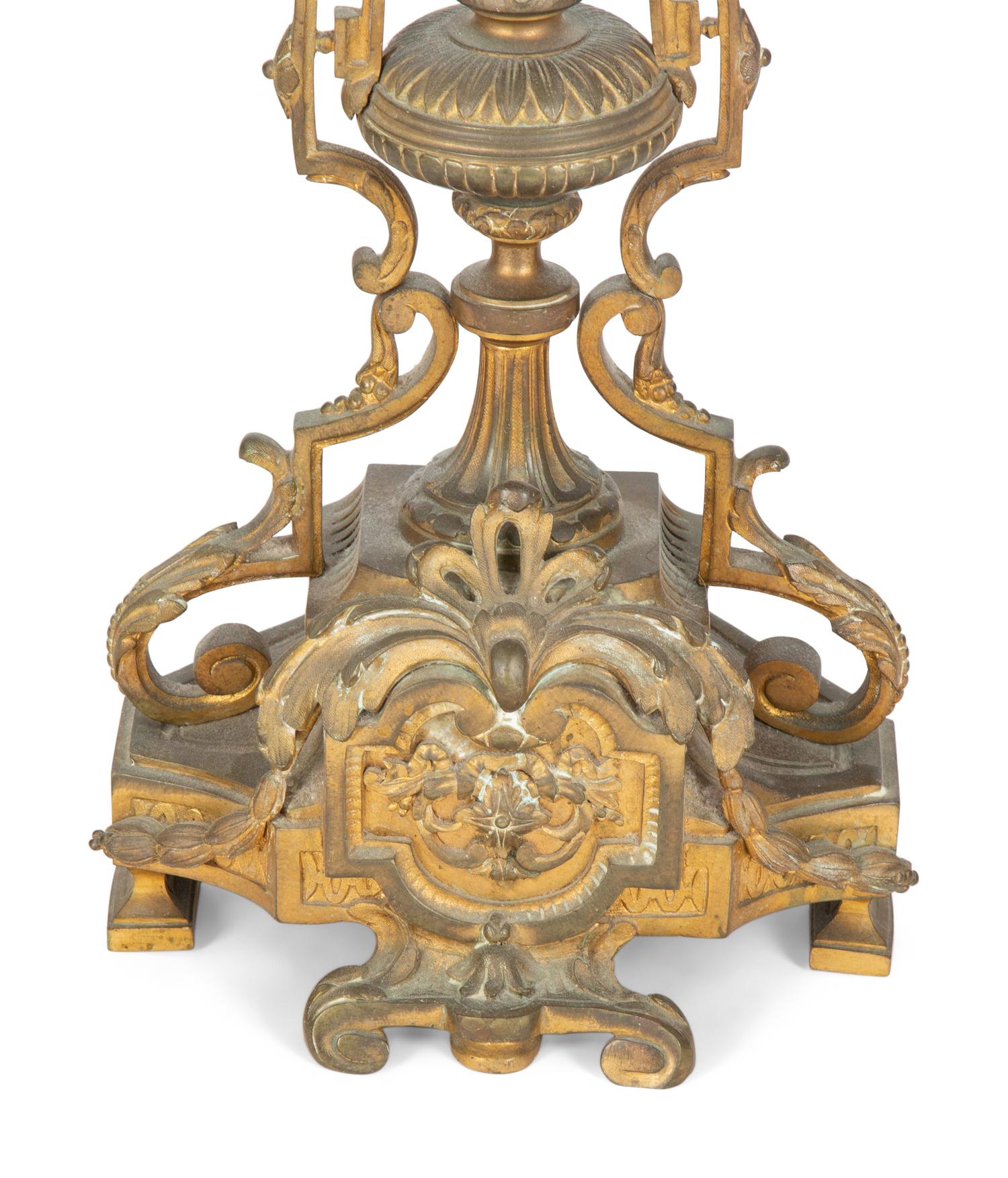 A Louis XVI Style Gilt Bronze Six-Light Candelabrum
