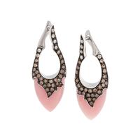 STEPHEN WEBSTER, PINK OPAL, DIAMOND AND COLORED DIAMOND EARRINGS