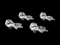 A Lalique Elisabeth Vase, Anemone Ornament and Four Floral Ornaments