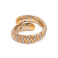 BVLGARI, YELLOW GOLD AND STEEL 'SPIGA' RING