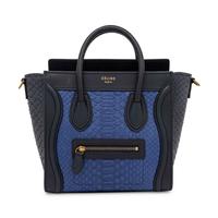 Céline, Nano Luggage Bag in Blue Python & Leather
