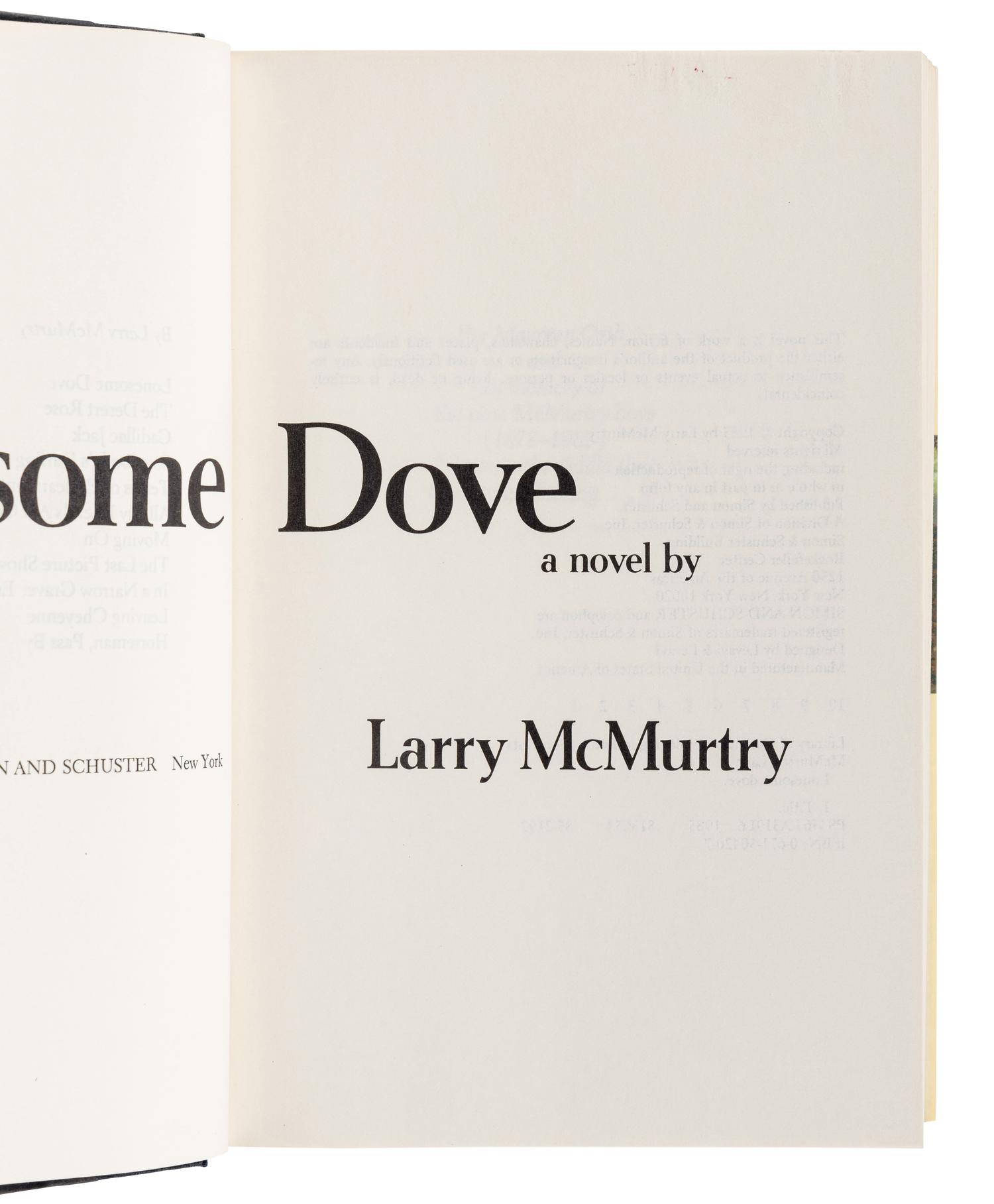 McMURTRY, Larry (1936-2021). A group of 4 FIRST EDITION works from McMurtry’s Lonesome Dove series, MANY SIGNED, comprising: