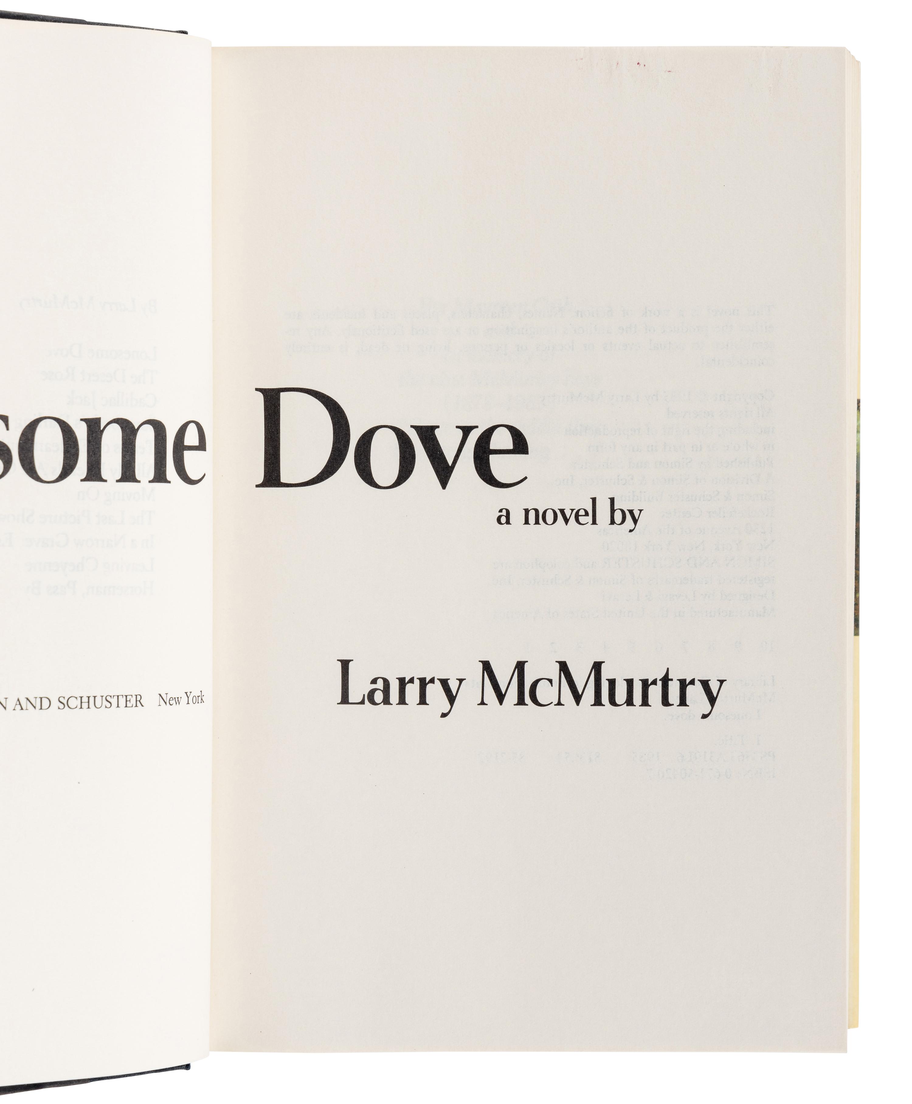McMURTRY, Larry (1936-2021). A group of 4 FIRST EDITION works from McMurtry’s Lonesome Dove series, MANY SIGNED, comprising: