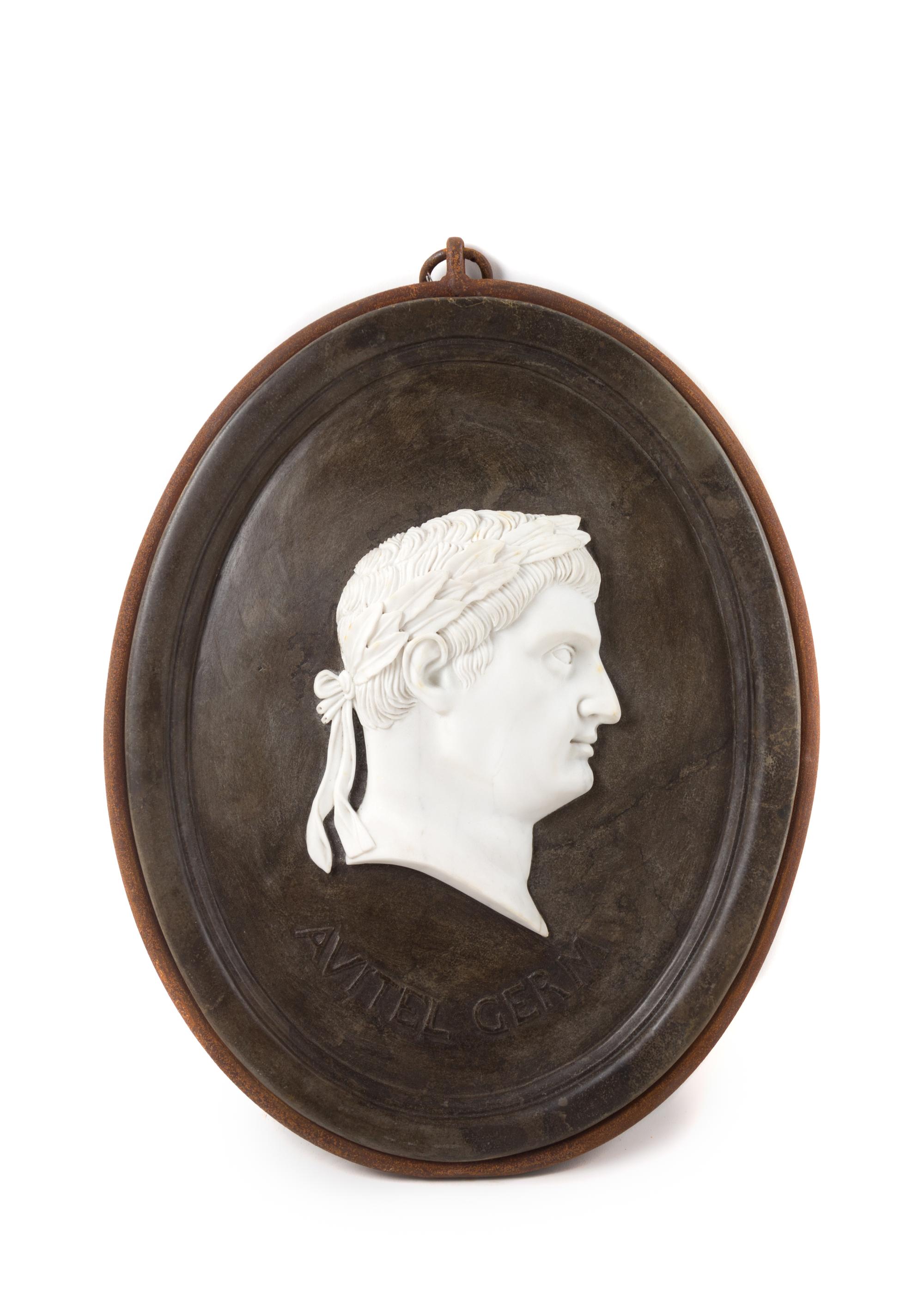 A Set of Four Marble Profile Plaques Height 22 1/2 x width 16 1/2 inches. — AFTER THE ANTIQUE, 20TH CENTURY