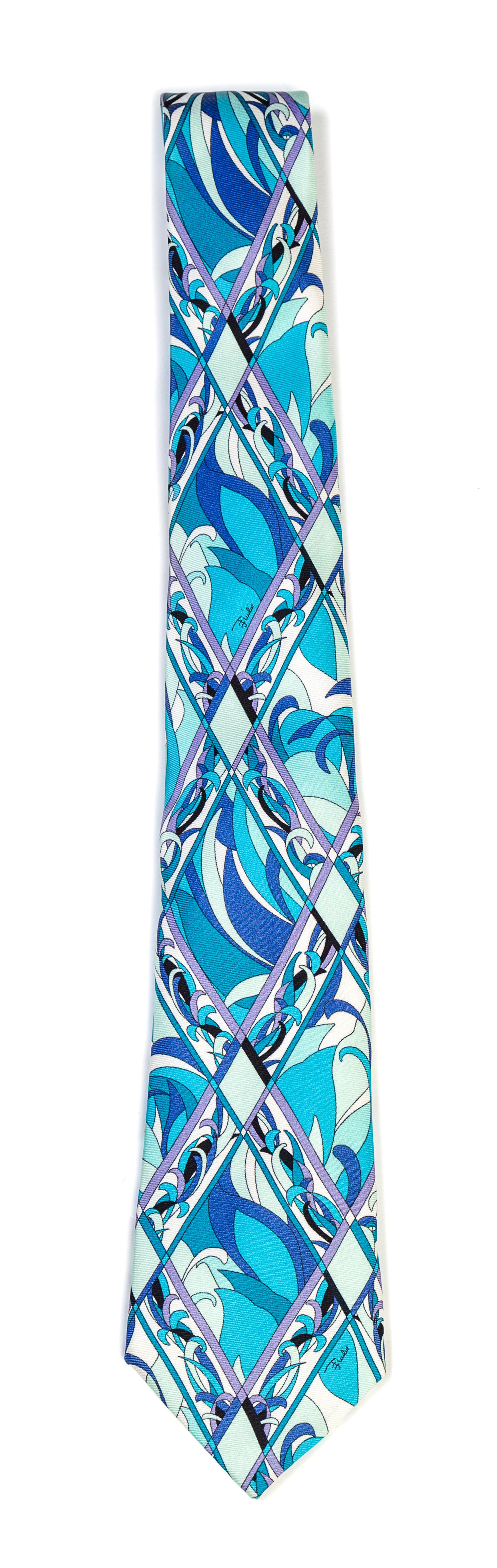 A Pucci Multicolor Silk Tie, 3.25" wide.